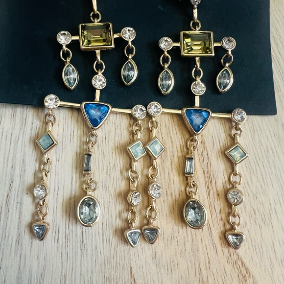 NEW Lulu's Gold and Blue Statement Earrings✨ - Picture 5 of 8